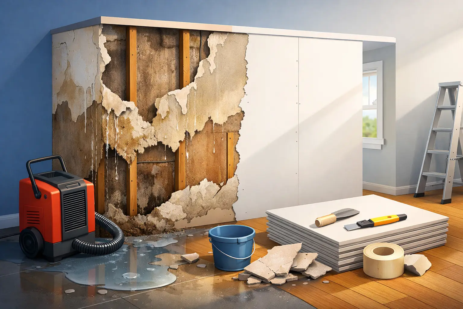 Is Water Damaged Drywall Salvageable?