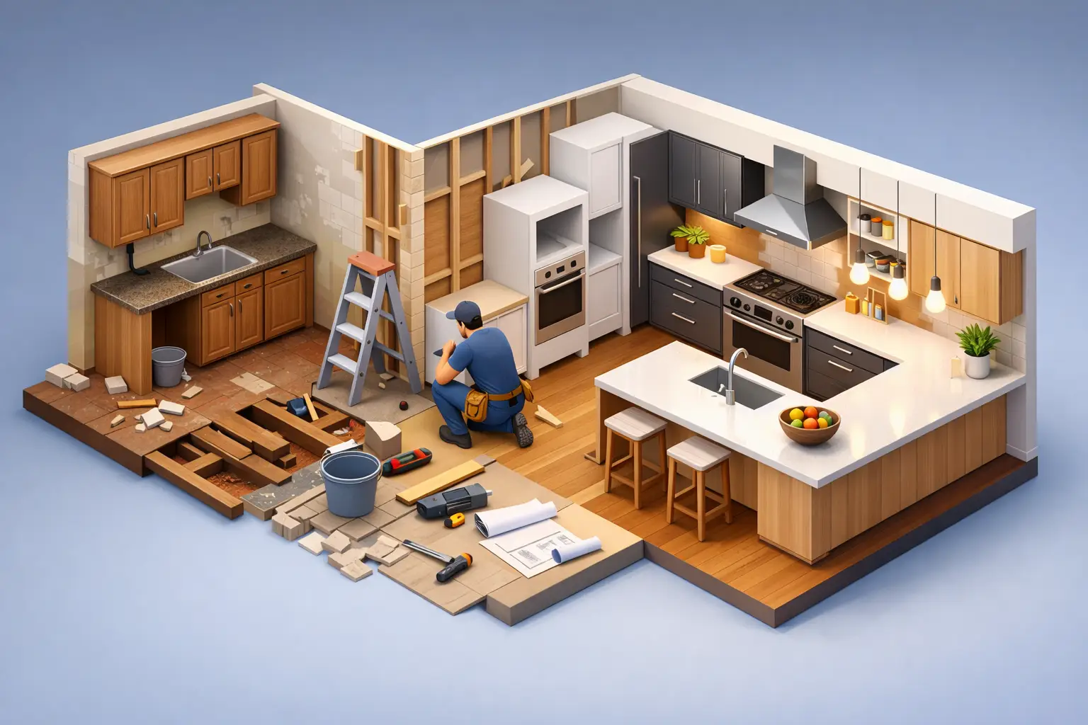 Kitchen Gut Renovation Example That Makes Sense