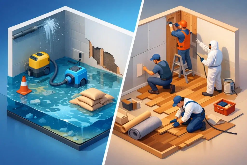 Water Mitigation vs Water Restoration