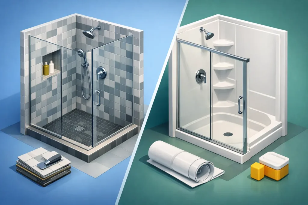 Tile Shower vs Fiberglass Shower: Which Fits?