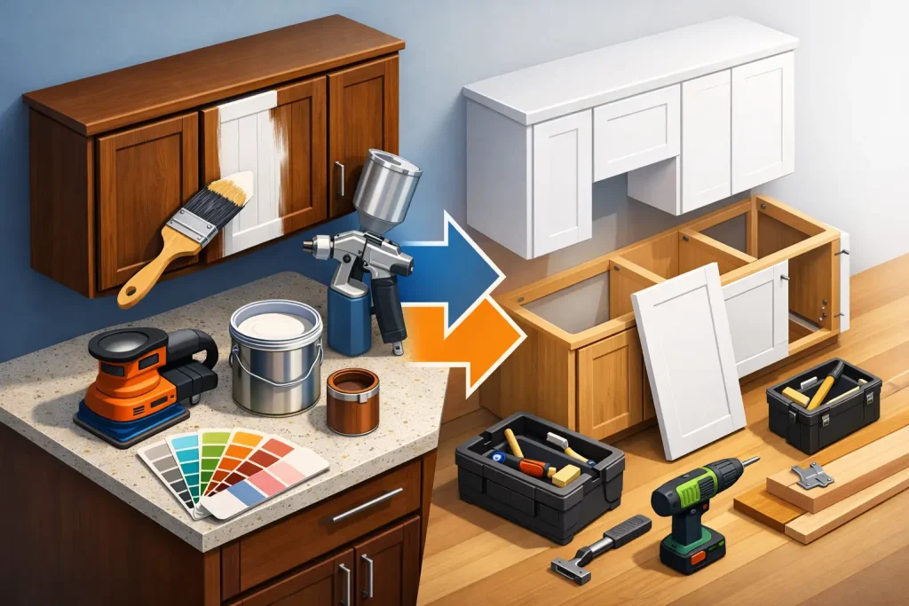 Refinishing Cabinets Versus Replacement Explained
