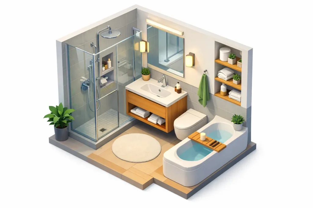 Small Bathroom Remodel Example That Works Harder