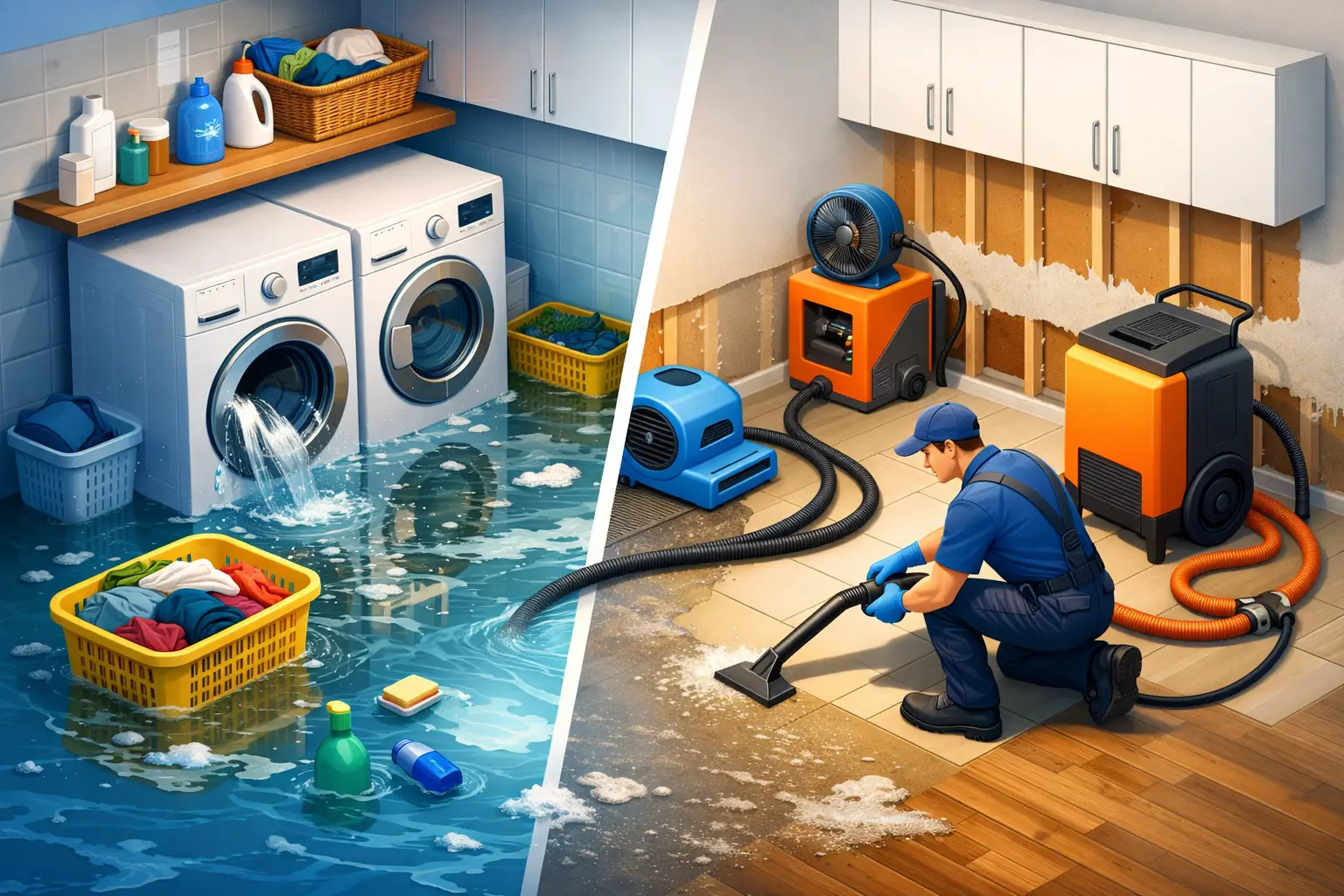 Flooded Laundry Room Restoration Done Right