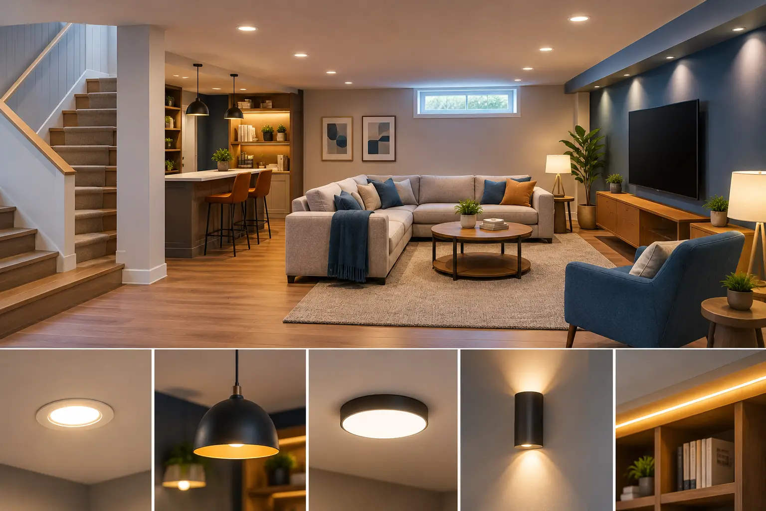Best Basement Lighting Options for a Finished Space