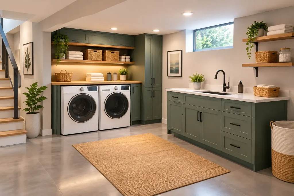 Finished Basement Laundry Room Example Ideas